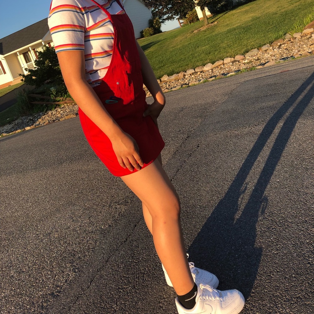 Forever 21 Red Overalls